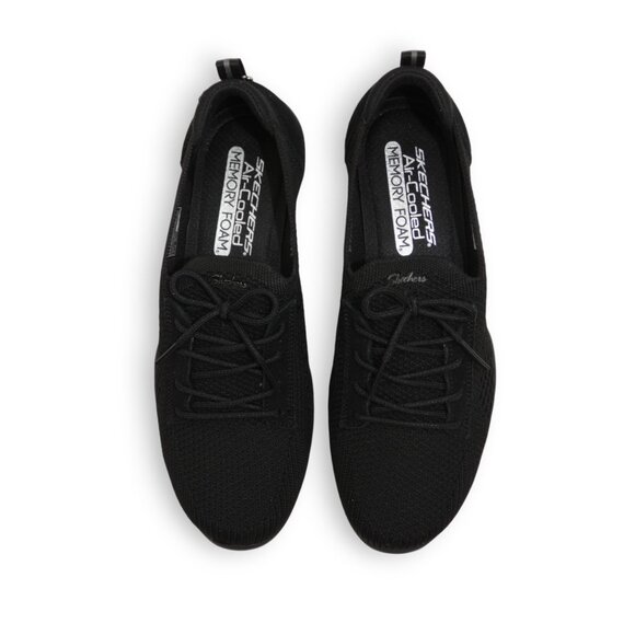 NWT Skechers Stretch Fit Black Sneakers Air-Cooled Memory Foam Womens 8.5 - Picture 5 of 14